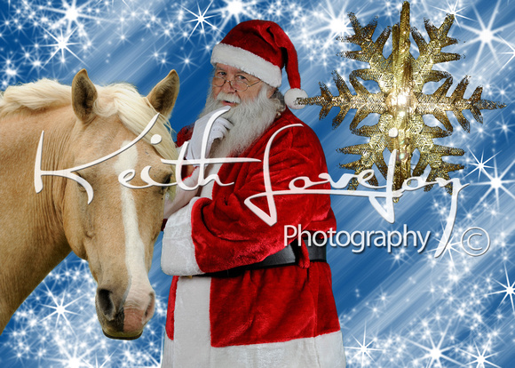 Card 291 Santa Starr & Horse Winter Sparkle